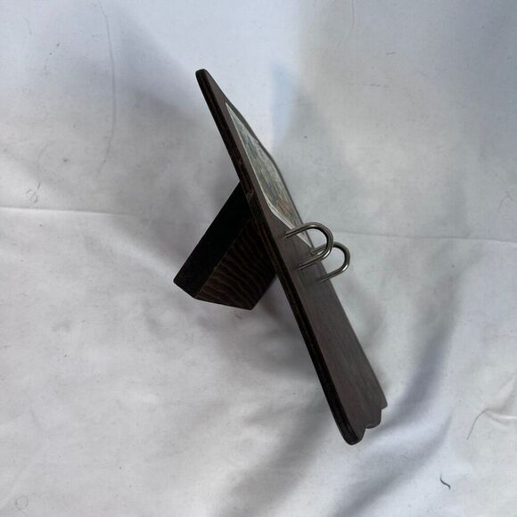 Wooden Recipe Card Holder Vintage Brown Stand Cottage Core Country Chic - Picture 2 of 9